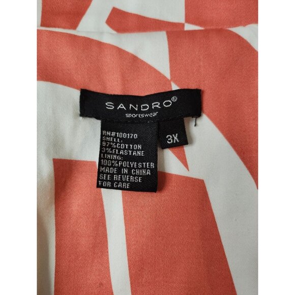 Sandro Sportswear Crop Jacket in Coral and‎ White Size 3X - Picture 6 of 8